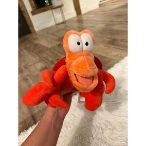 Disney Sebastian The Little Mermaid Plush Stuffed Animal Orange Red